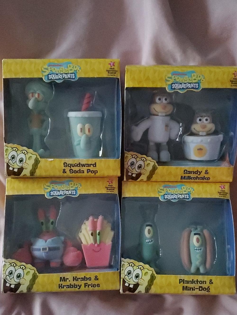 SpongeBob Squarepants Mini Flocked Food Figures Set of 4
